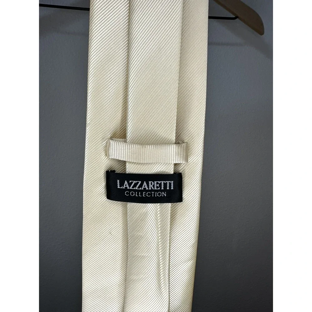 LAZZARETTI Collection Solid‎ Cream Necktie